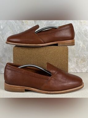 Patina Women’s 11 Cognac Leather Venetian Loafers Handmade in Mexico